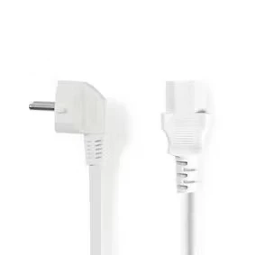 Afbeelding van C13 kabel Nedis 10 meter (Haaks, Wit)