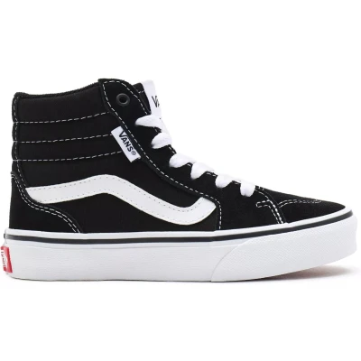 Afbeelding van Vans Youth Filmore Hi Suede Canvas Black White Schoenmaat 29