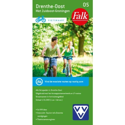 Afbeelding van Falk 05 Drenthe Oost Met Zuidoost Groningen Fietskaart Kleurloos Reisboeken &amp; Kaarten