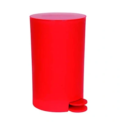 Afbeelding van MSV kleine pedaalemmer kunststof rood 3L 15 x 27 cm Badkamer/toilet Pedaalemmers