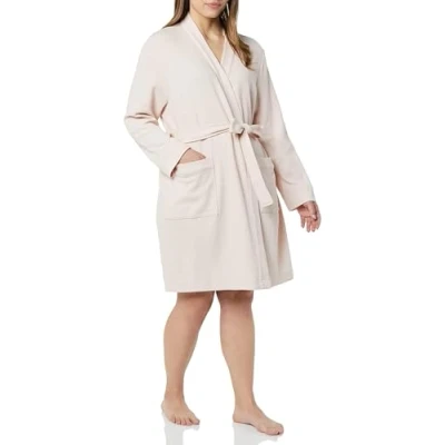 Afbeelding van Amazon Essentials Lichtgewicht gewafelde halflange badjas voor dames (verkrijgbaar in grote maten), lichtroze, X Large