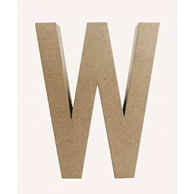 Afbeelding van Décopatch Ref AC416O Papier Maché Alfabet Grappige kleine letter &quot;W&quot; Leuk om te versieren met Papers, Lijm &amp; Vernis, 5 x 22 23cm Bruin