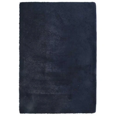 Afbeelding van vidaXL hoogpolig vloerkleed 200x290 cm polyester donkerblauw