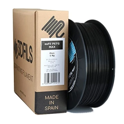 Afbeelding van 3DFILS PETG filament zwart voor 3D print (1,75 mm / 1 kg, zwart)