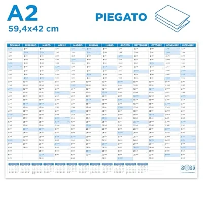Afbeelding van wandkalender 2025, 59 x 42 cm, positief, gevouwen, Maxi A2