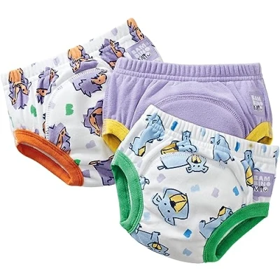 Afbeelding van Bambino Mio, revolutionaire herbruikbare trainingsbroek voor jongens en meisjes, verpakking van 3 stuks, gedurfde dieren 4 jaar, Meerkleurig, Jaren