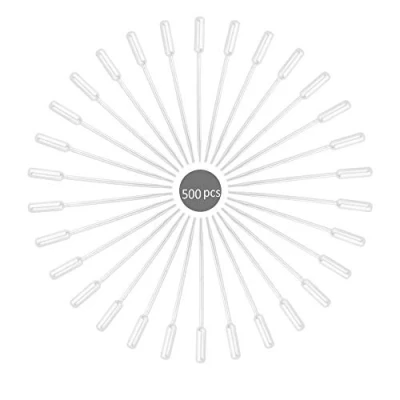 Afbeelding van 500 Stuks Pipet Druppelaar, 0,5 ml Meetpipet Voedingspipet Druppelaar Polyethyleen Plastic Transferpipetten met Schaal voor Laboratoriumexperiment Tekengereedschappen