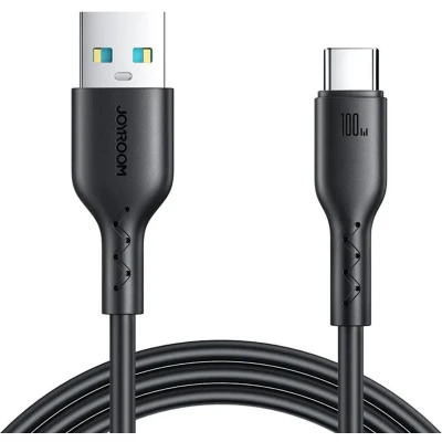 Afbeelding van Joyroom Flash Charge Series USB A naar C kabel Nylon Snellader 100W 1 Meter Zwart