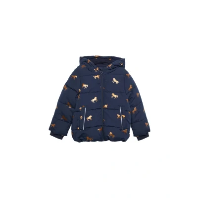 Afbeelding van s.Oliver À IMPRIMÉ Brillant Winterjas voor kinderen, Maat: 128, Navy