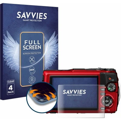 Afbeelding van Savvies Screenprotector voor Olympus OM System Tough TG 7 Folie Beschermfolie transparant volledig dekking (4 Stuks)