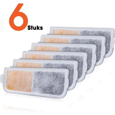 Afbeelding van PetGoods Drinkfontein Filters Navulling Set: 6 Stuks Katten &amp; Honden
