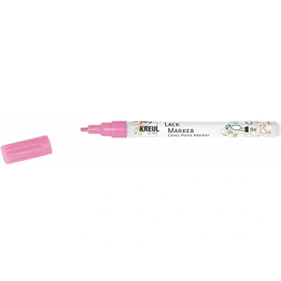 Afbeelding van KREUL 47217 Lakverfstift fijn roze, met ronde punt, lijndikte 1 2 mm, voor het ontwerpen, labelen en versieren van kleine, originele geschenken, kaarten nog veel meer.