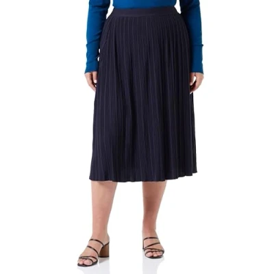 Afbeelding van comma casual identity MIT Plisseefalten Alijn rok, Dames, Maat: 42, Navy
