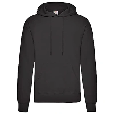 Afbeelding van Fruit of the Loom Sweatshirt met capuchon in de maten S, M, L, XL, 2XL, 3XL, 4XL, 5XL, ook diverse kleurensets, zwart, XL