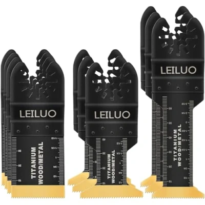 Afbeelding van LEILUO 10 stuks titanium oscillerende multitool zaagbladen voor hout en spijkers, compatibel met DeWalt Makita Ryobi meer