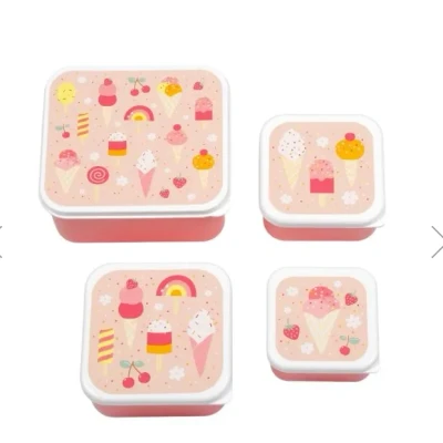 Afbeelding van A little lovely company lunchbox set ijsjes 4st