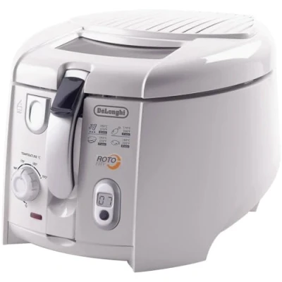 Afbeelding van De&#039;Longhi Roto Fry F28533.W1 Rotofriteuse systeem voor 50% minder olie Easy Clean System antiaanbaklaag met uitneembare frituurhouder timer wit