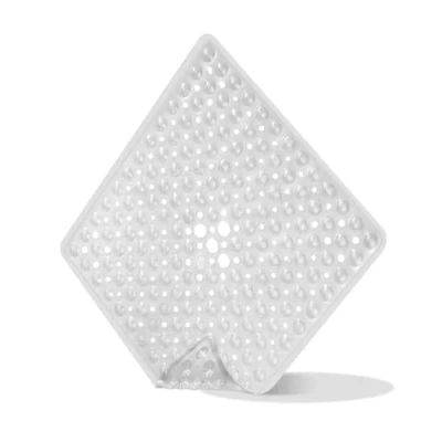 Afbeelding van SOBEAU Douchemat, antislip, 53 x cm, vierkant, BPA vrij, antislipmat voor de douche, met afvoergaten, schimmel en schimmelbestendigheid (transparant)