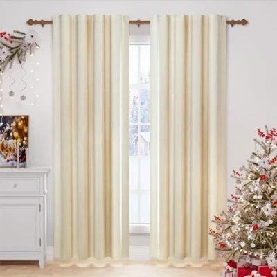Afbeelding van WOLTU VH6070hsd 2 Gordijnen ondoorzichtig en zwaar in fluwelen Set Van 2,Verduisterend thermisch gordijn 140x245cm,Beige