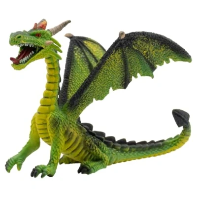 Afbeelding van Bullyland 75593 speelfiguur groene draak, ca. 8,7 cm, detailgetrouw, PVC vrij, ideaal als klein cadeau voor kinderen vanaf 3 jaar