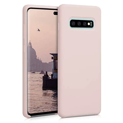 Afbeelding van kwmobile telefoonhoesje geschikt voor Samsung Galaxy S10 Plus / S10+ Hoesje met siliconen coating Smartphone case in mat oudroze