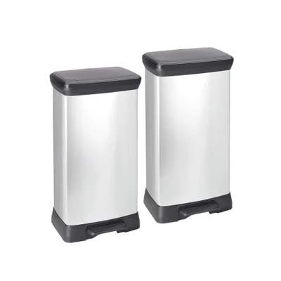 Afbeelding van Curver Decobin Prullenbak 50L 2 stuks Metallic