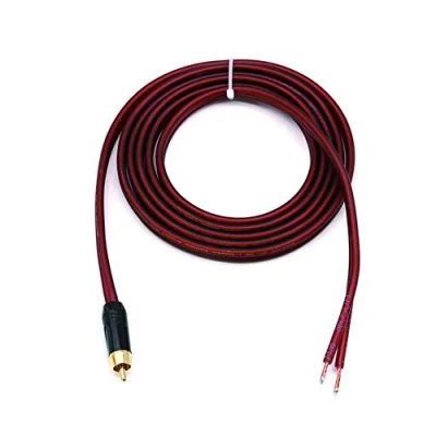 Afbeelding van MEIRIYFA Speaker Cable to RCA Plug, Bare Wire Replace Plug Connector Adapter Open Audio Video Repair Cord (RCA Male)