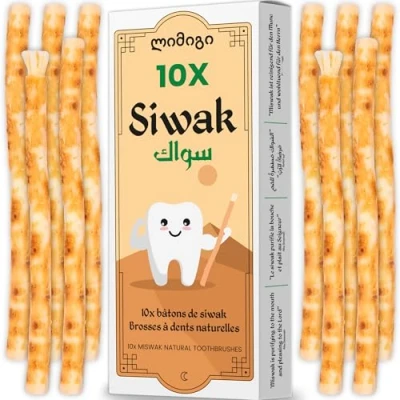 Afbeelding van Modogo Siwak staafjes Miswak 10 stuks ecologische tandenborstel 100% natuurlijk en biologisch afbreekbaar hygiëne nul veganistisch