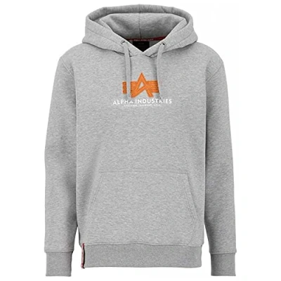 Afbeelding van Alpha Industries Basic Hoodie, Heren, Maat: Large, Grey heather