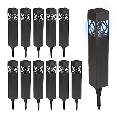 Afbeelding van Relaxdays solarlampen set led tuinlamp buitenlamp zonne energie tuinverlichting Pak van 12