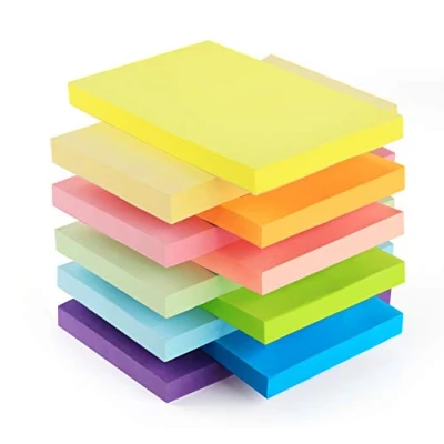 Afbeelding van 10 notitieblokken, zelfklevende notitieblaadjes, kleurrijk, 76 x 127 mm, 1000 vellen, kleurrijke gekleurde notitieblokken voor kantoor en studenten, thuis, felle kleuren