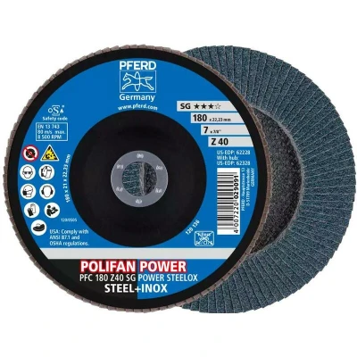 Afbeelding van PFERD 67784185 Z Sg Power Steelox Lamellenschijf Diameter 180 mm Boordiameter 22.23 10 stuk(s)