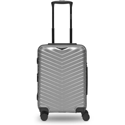 Afbeelding van Redolz Essentials 18 4 wielen Cabinewagen 55 cm met uitbreidingsplooi Harde bagage TSA slot Metallic Silver Shiny