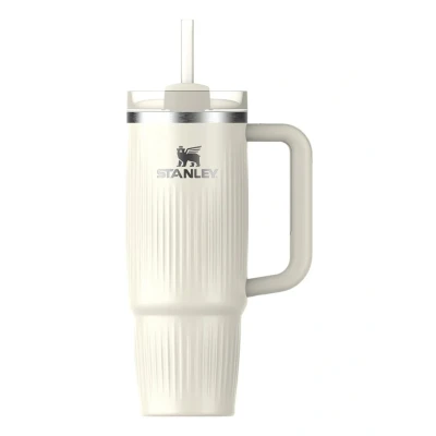 Afbeelding van Stanley De Quencher H2.0 Fluted thermosfles 0,89 liter Cream Gloss / Gebroken wit