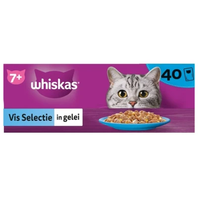 Afbeelding van Whiskas Pouch Senior Gelei Vis Selectie 40 x 85 gr