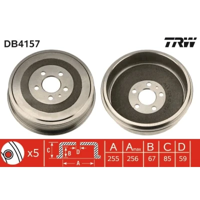 Afbeelding van Trw Remtrommel DB4157