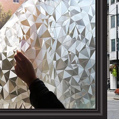 Afbeelding van Zindoo Raamfolie Zelfklevende Decorfolie Ondoorzichtige Privacyfolie Zonder Lijm Goede Privacybescherming Voor Badkamers, Douchecabines en Deuren, Kleedkamers Vergaderruimtes 44.5 x 200cm