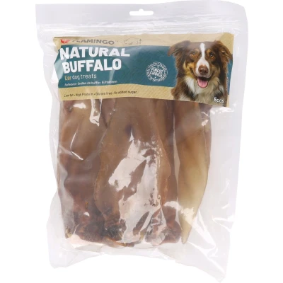 Afbeelding van Flamingo snack Nature Buffeloor met vlees zak 5 stuks voor de hond glutenvrij