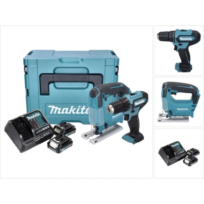 Afbeelding van Makita Accu schroevendraaier en decoupeerzaagset, 12 V