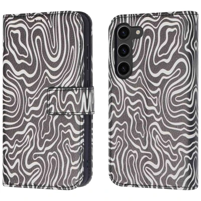 Afbeelding van Samsung Galaxy S23 Hoesje Kunstleder iMoshion Bookcase Black And White Telefoonhoesje