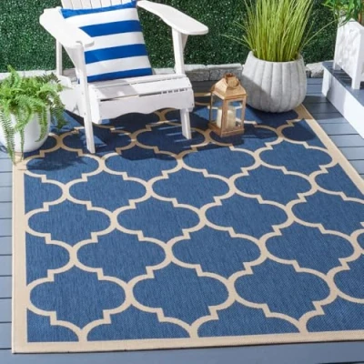 Afbeelding van Safavieh Outdoor tapijt CY6914 geweven blauw/beige 120 X 180 cm