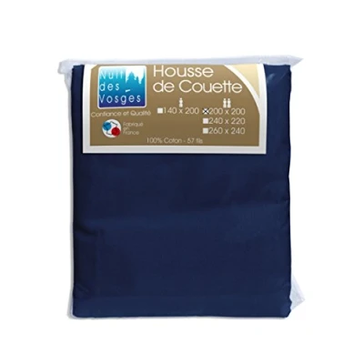 Afbeelding van Nuit des Vosges 2100228 Cotoval Dekbedovertrek Effen Kleur Katoen Marineblauw 200 x cm