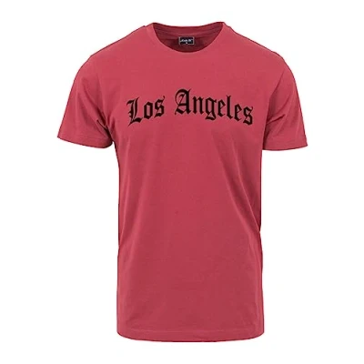Afbeelding van Mister Tee LOS Angeles Wording Tshirt print, Heren, Maat: XS, Ruby