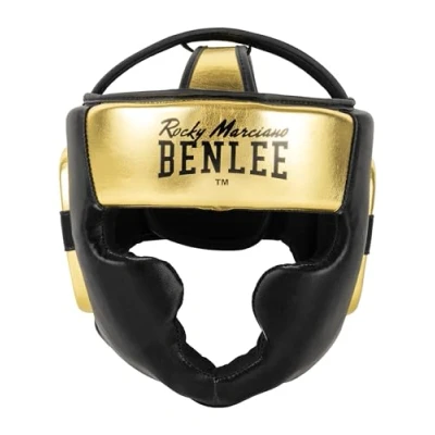 Afbeelding van Benlee Hoofdbescherming van kunstleer BLANCE zwart/goud S/M