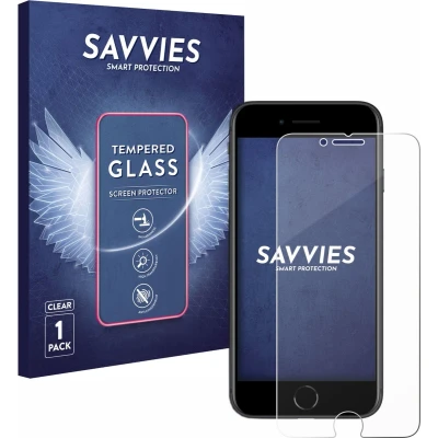 Afbeelding van Savvies Gehard glazen schermbeschermer (1 Stuk, Apple iPhone SE), Smartphone beschermfolie, Transparant