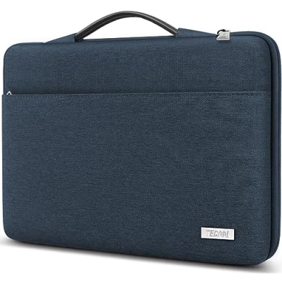 Afbeelding van TECOOL Tas 13 14 15 15,6 inch laptop compatibel met Macbook Lenovo HP Dell ASUS Acer Chromebook beschermhoes pc, Denim blauw, 13,5 Zoll / Pro