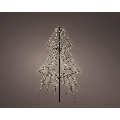 Afbeelding van Metalen kerstboom met verlichting 1.35 meter (600 LEDs, Timer, Buiten)