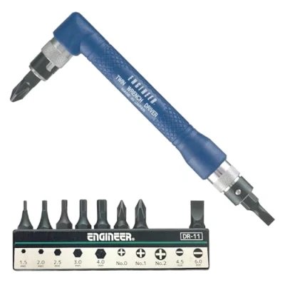 Afbeelding van ENGINEER dr 07 Dubbele hoekschroevendraaier met verschillende bits (dubbele sleutelschroevendraaier), gemaakt in Japan6, rood/zwart