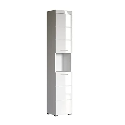 Afbeelding van AMANDA badkamerzuil 2 deuren L37 x P31 H190 cm Wit TRENDTEAM