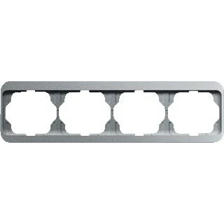 Afbeelding van Abb busch jaeger alpha afdekraam voor inbouwschakelaar 4 voudig horizontaal titanium 2cka001754a4396